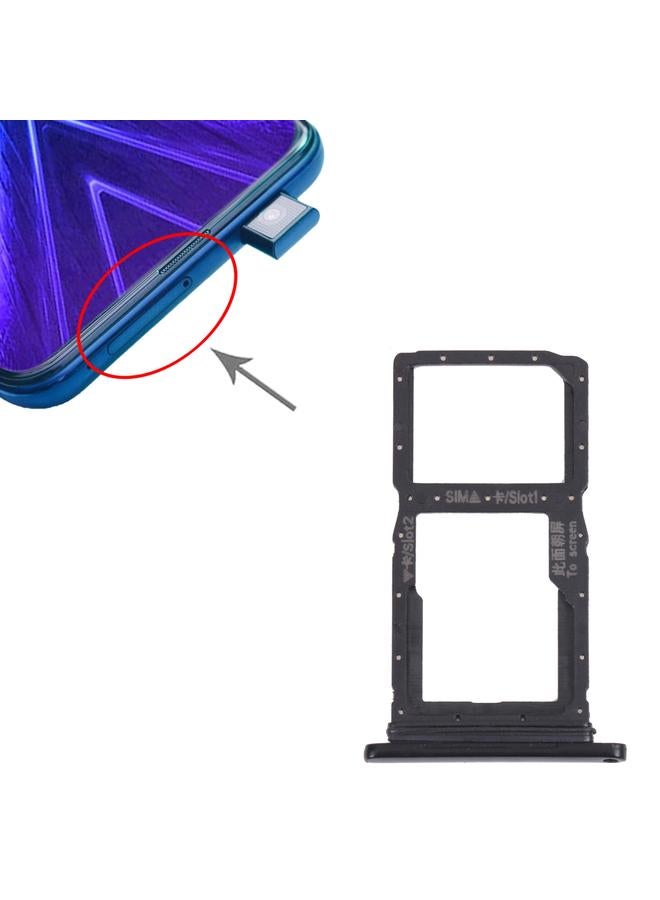 erorex SIM Card Tray + SIM Card Tray / Micro SD Card Tray for Honor 9X (Black) - Image 4