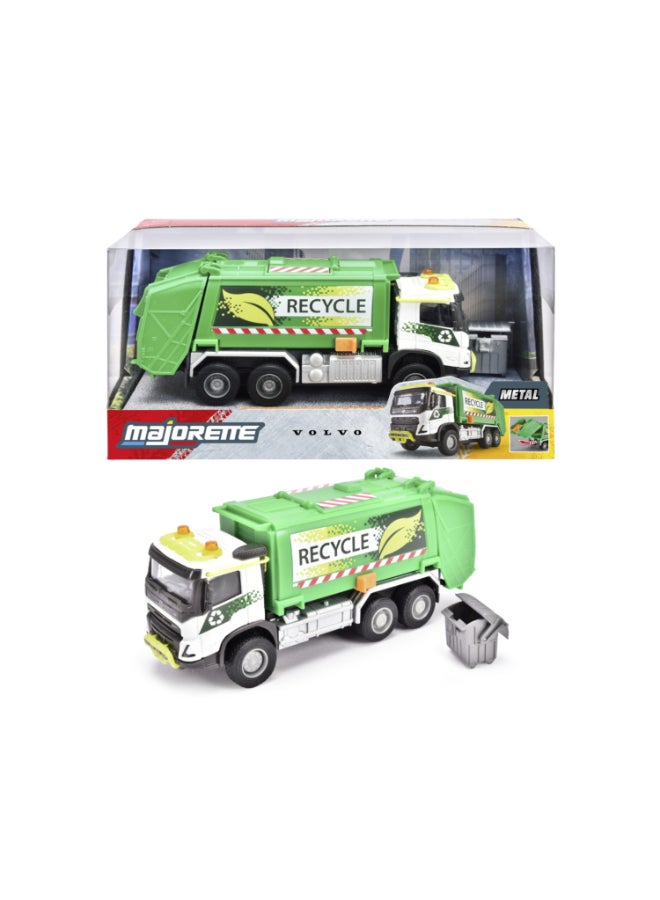 Majorette Volvo FMX Truck Garbage Collector, 19 cm Officially Licensed Volvo Garbage Truck, Grand Series Diecast Toy with Metal Cab, Freewheel, Movable Container and Accessories, Ages 3+ - Image 5
