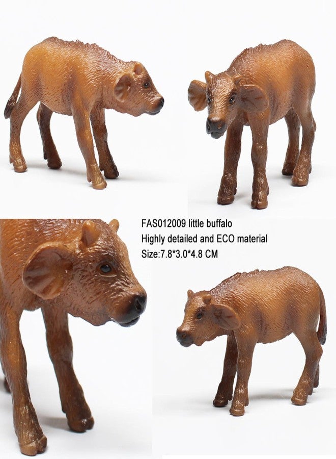 MALLEXO 2PCS Realistic Buffalo with Baby Calf Animal Toys for Kids 3+ | Attractive Cow Miniature Animals Action Figures Toy Set for Boys & Girls Birthday Gifts for Children Education | Decoration Item - Image 4