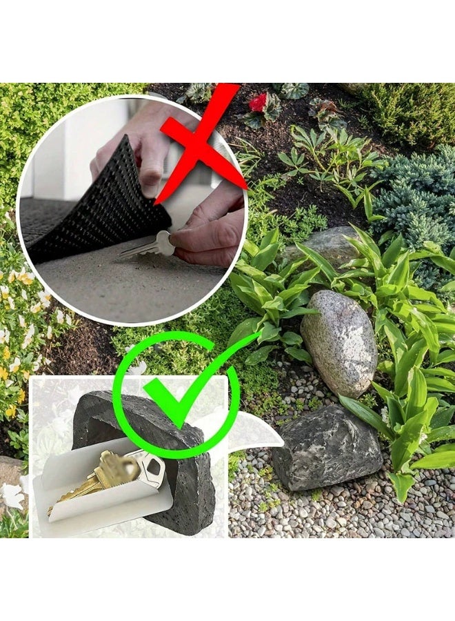 general Hide a Key Fake Rock with Secret Compartment, Stone Key Hider for Outdoor Garden Yard - Image 3