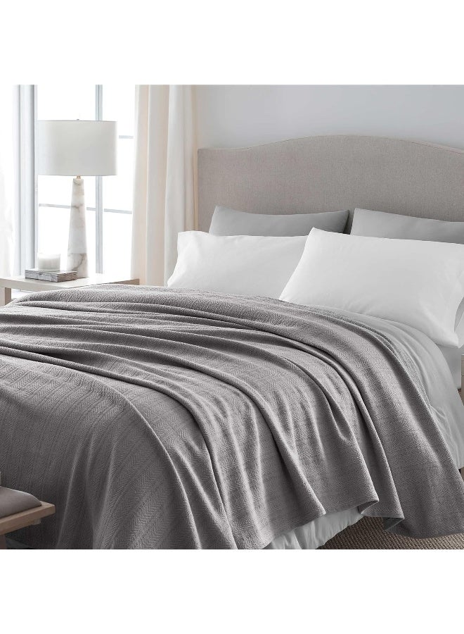Vellux Vellux 100 Cotton Blanket  Soft Breathable Cozy  Lightweight Thermal Blanket AllSeason Twin Size Perfect for Layering Bed Couch  Sofa  Hotel Quality 66 x 90 Inch Grey  - Image 3