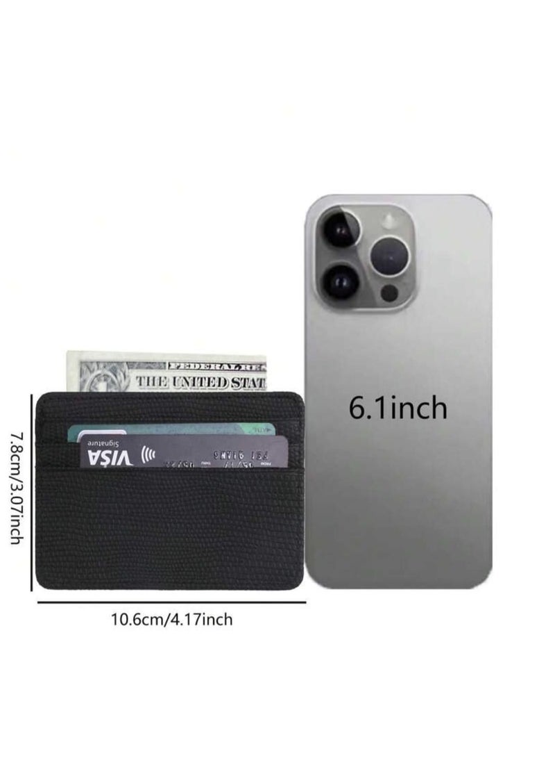 Lizard Print Leather Business Card Wallet Multifunctional Bank Card Holder  - Image 2