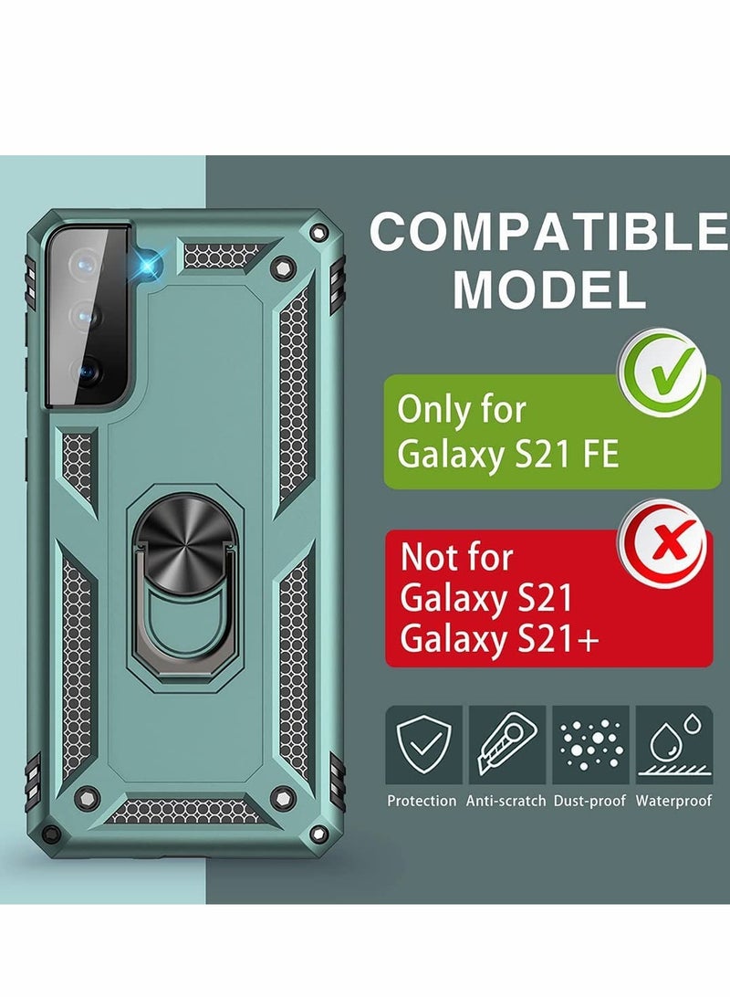 حافظة ثقيلة متينة لهاتف سامسونج S21 FE - حماية مضادة للصدمات بمعيار عسكري مع حامل مغناطيسي - حماية جالاكسي 5G - Image 2