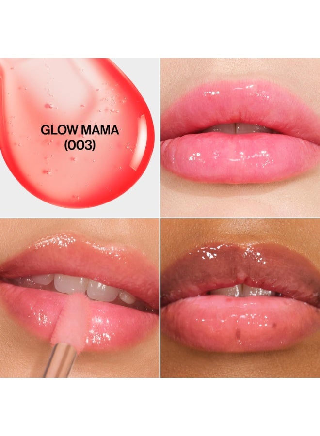 ريفلون زيت الشفاه "سوبر لاسترس غليمر" (Super Lustrous Glimmer) من ريفلون - مرطب وملوّن، بلمسة نهائية لامعة، مُصنّع باستخدام السكوالين النباتي، درجة 003 "غلو ماما" (Glow Mama)، سعة 0.13 أونصة سائلة. - Image 3