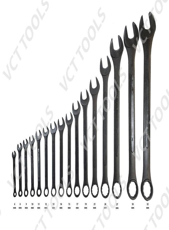 VCT 16Pc Raised Panel Combination Wrenches Set 12-Point Metric Wrench Set 6-32mm - Image 3