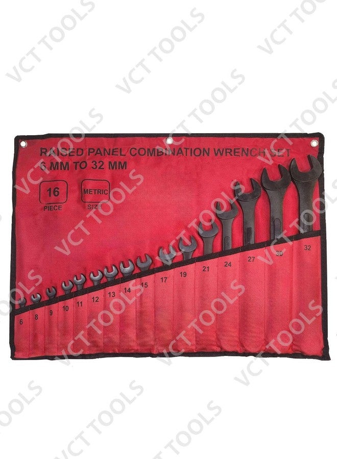 VCT 16Pc Raised Panel Combination Wrenches Set 12-Point Metric Wrench Set 6-32mm - Image 4