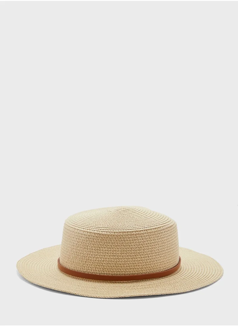 ELLA Buckle Detail  Strap Fedora Hat