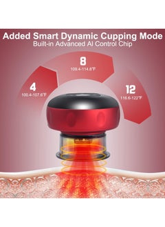 Generic The Original 4 in 1 Smart Dynamic Cupping Therapy Massager, Red Light Therapy for Targeted Pain Relief, Knots, Aches, Muscle Soreness, Circulation & Tighter Skin, Portable Cupping Kit Hijama Treatment Cellulite Massager with12 Level Temperature and Suction  - Image 3