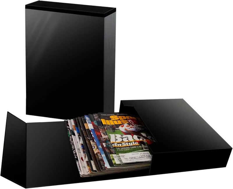 BCW Magazine File Holder  Black  Holds 20 Magazines  Magnetic Closure  Magazine Storage Box Holder  Magazine Box Ideal Organizer for Collectors and Storage Solution for Loose Magazines - Image 1