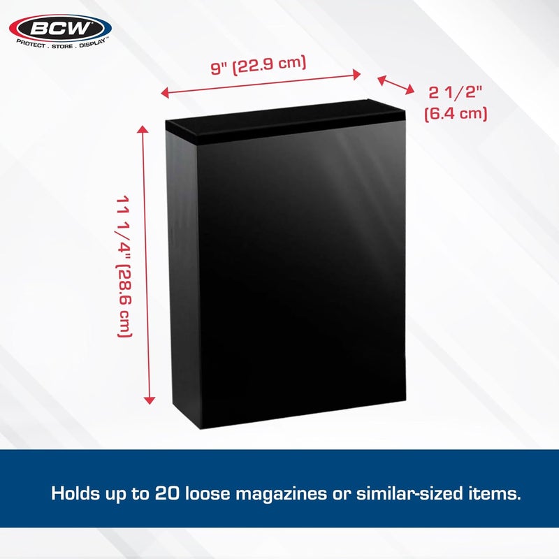 BCW Magazine File Holder  Black  Holds 20 Magazines  Magnetic Closure  Magazine Storage Box Holder  Magazine Box Ideal Organizer for Collectors and Storage Solution for Loose Magazines - Image 3