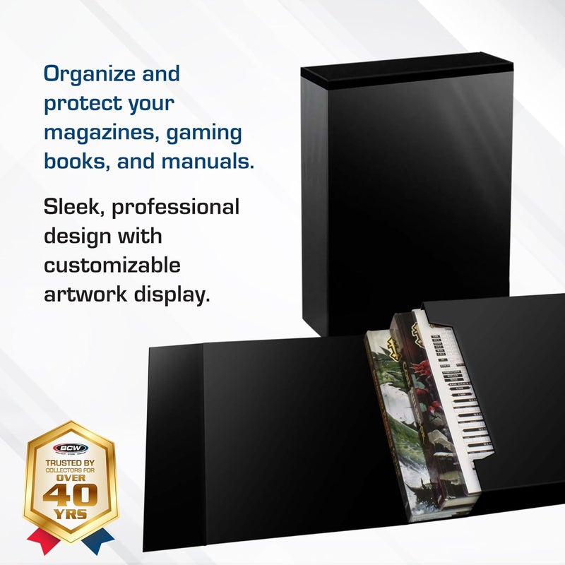 BCW Magazine File Holder  Black  Holds 20 Magazines  Magnetic Closure  Magazine Storage Box Holder  Magazine Box Ideal Organizer for Collectors and Storage Solution for Loose Magazines - Image 2