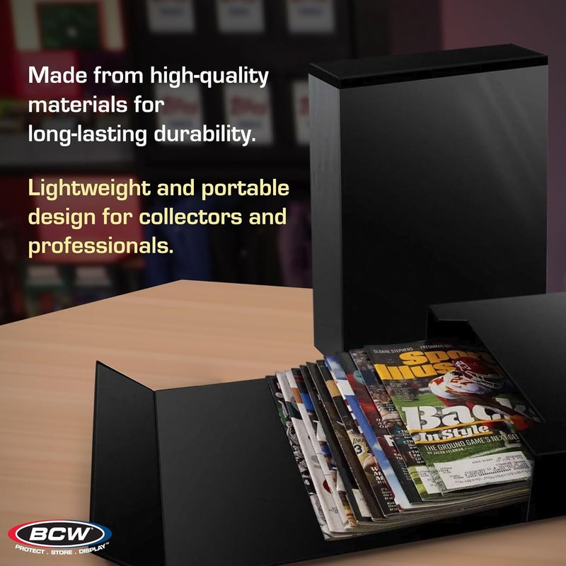 BCW Magazine File Holder  Black  Holds 20 Magazines  Magnetic Closure  Magazine Storage Box Holder  Magazine Box Ideal Organizer for Collectors and Storage Solution for Loose Magazines - Image 5