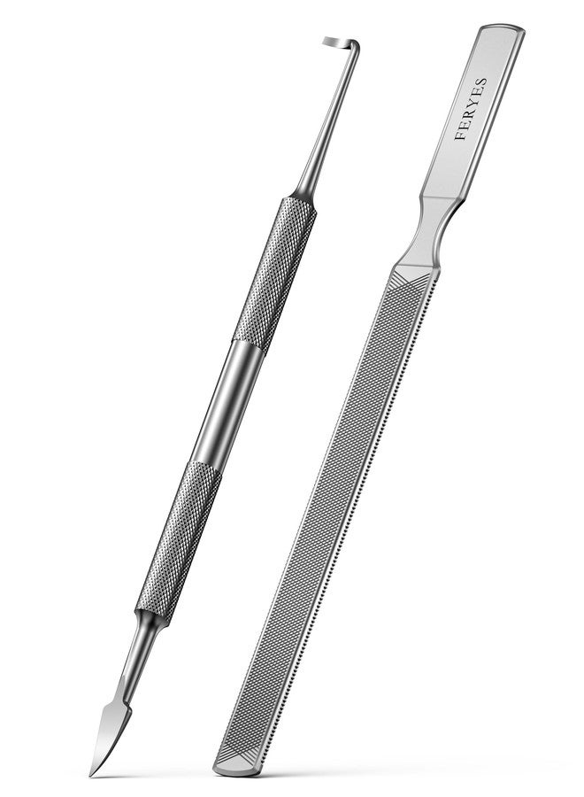 FERYES Long Toe Nail Files for Thick Nails with Dual-Ended Ingrown Toenail Lifter and Cleaning Durable and Efficient Heavy Duty Nail Care Tool - Image 1