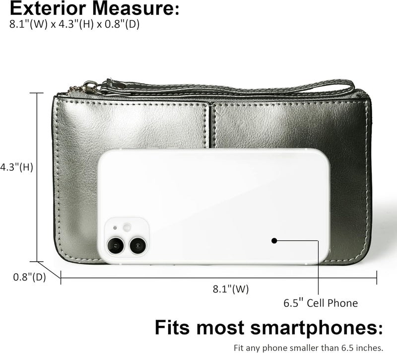 befen Genuine Leather Wristlet Clutch for Women Ultra-Slim Ladies Credit Card Holder Wallet Purses with RFID Protection - Image 4