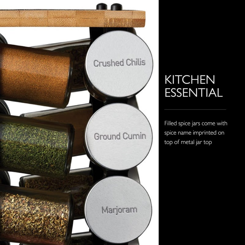 Cole & Mason Blyth Spice Rack Carousel, 16 Jar, Bamboo - Image 4