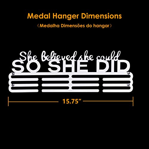 Miayork Medal Holder Display She Believed she Could SO SHE DID Medal Hanger Display -Wall Mount Easy to Install Running Race Medal Hanger Display in Stainless Steel Material - Image 2