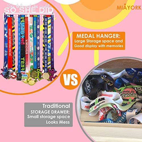 Miayork Medal Holder Display She Believed she Could SO SHE DID Medal Hanger Display -Wall Mount Easy to Install Running Race Medal Hanger Display in Stainless Steel Material - Image 5