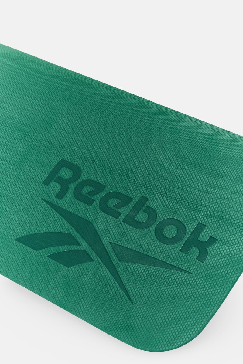 Reebok حصيرة يوغا بشعار العلامة التجارية من الفوم الناعم، أخضر - Image 3