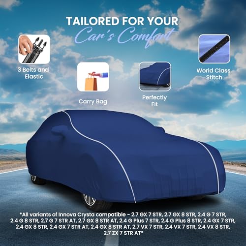 AutoGuys Car Cover Waterproof TF-2 for Toyota Innova Crysta [Year 2016 Onwards] Innova Crysta Car Cover Dust & UV Protection Innova Crysta Car Body Cover with Mirror Pocket Soft Cotton Lining - Image 2