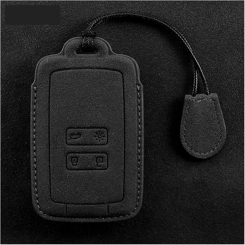 Leather Key Fob Cover for Koleos, Kadjar, Clio, Megane, Talisman, Espace, Zoe, Scenic, Dacia Sandero - Stylish Protection(Black Set 1) - Image 1