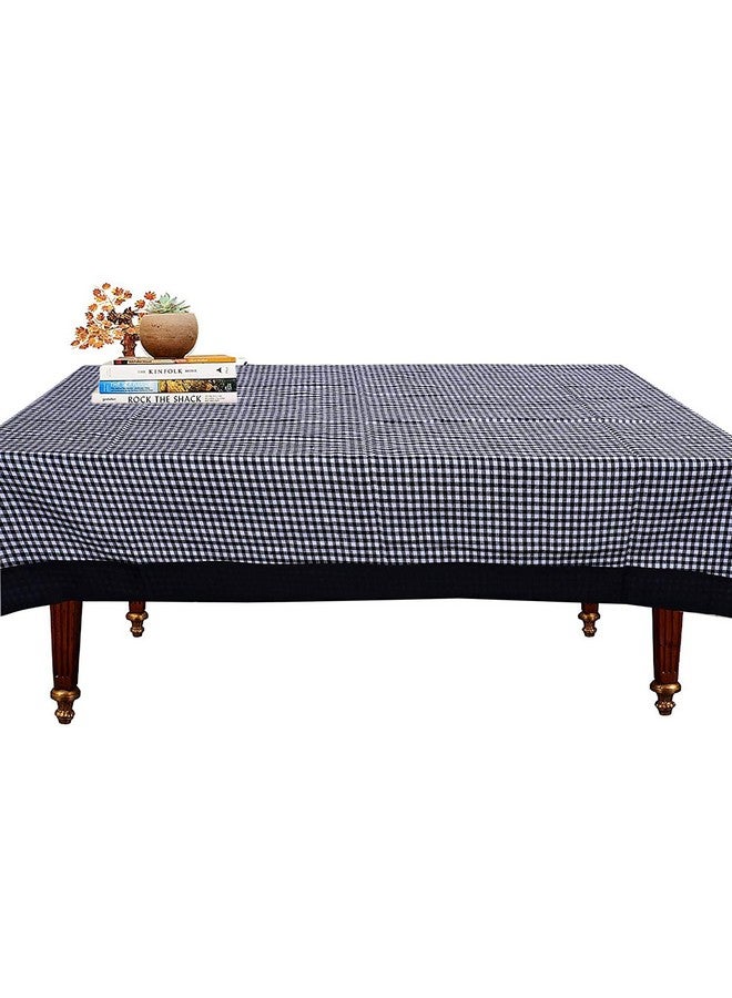 Kuber Industries 100% Cotton 4 Seater Centre Table Cover for Living Room | Teapoy Teepai Cover Cloth for Glass Table | Designer Study Table Cloth Aesthetic & Dastarkhwan for Dining Table (Black) - Image 2