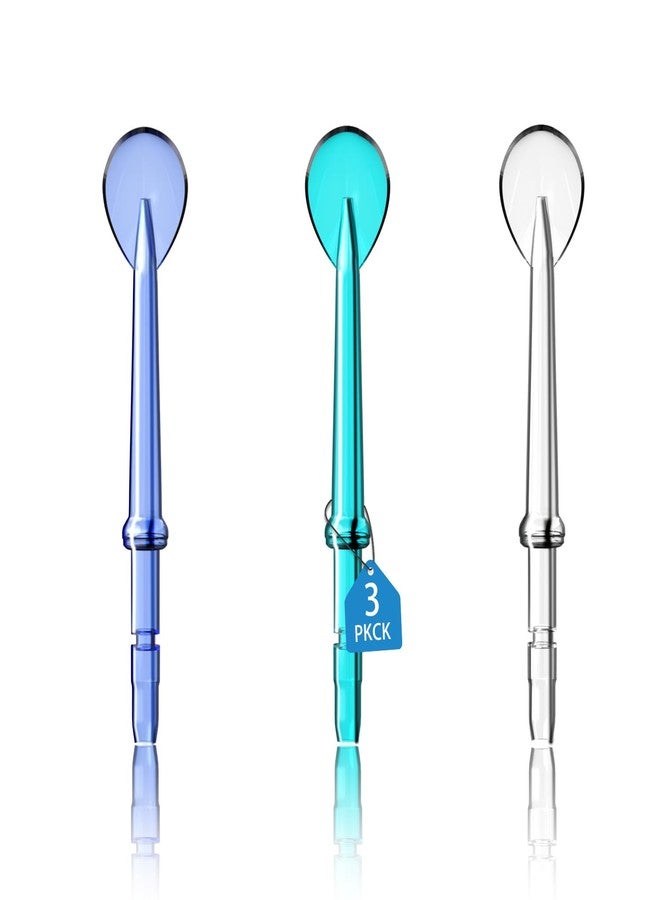 BOEEA ملحق مكشطة اللسان بديل متوافق مع جهاز تنظيف الأسنان بالماء Waterpik، طرف منظف اللسان BOEEA لجهاز Waterpik، نصائح منظف اللسان لجهاز الري الفموي، 3 قطع - Image 1