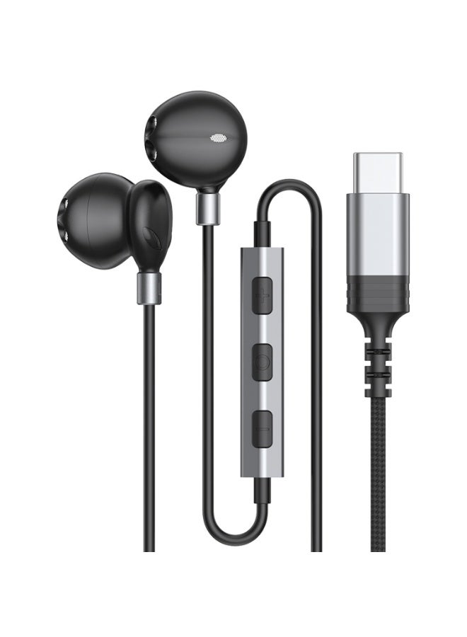 Concretization Type C Headphones / USB C Headphones for Samsung Galaxy S25 S24 S23 Ultra S22 S21 FE S20 A54 A53 Or iphone17/16/15 , USB C Earphones with Mic Volume Control Wired Earbuds WXR Black - Image 1