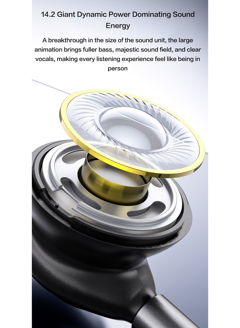 Concretization Type C Headphones / USB C Headphones for Samsung Galaxy S25 S24 S23 Ultra S22 S21 FE S20 A54 A53 Or iphone17/16/15 , USB C Earphones with Mic Volume Control Wired Earbuds WXR Black - Image 3