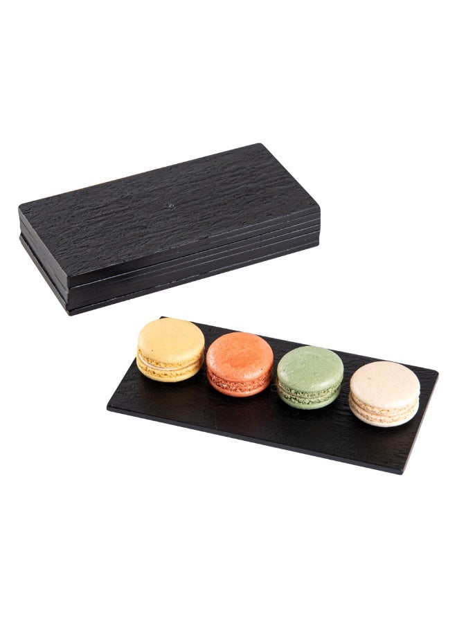 Restaurantware 7 x 3.5 Inch Serving Plates, 100 Rectangle Charcuterie Boards - Premium, Mimics The Look Of Slate, Black Plastic Serving Platters, Serve Appetizers Or Desserts, For All Occasions - Image 2