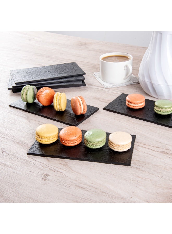 Restaurantware 7 x 3.5 Inch Serving Plates, 100 Rectangle Charcuterie Boards - Premium, Mimics The Look Of Slate, Black Plastic Serving Platters, Serve Appetizers Or Desserts, For All Occasions - Image 3