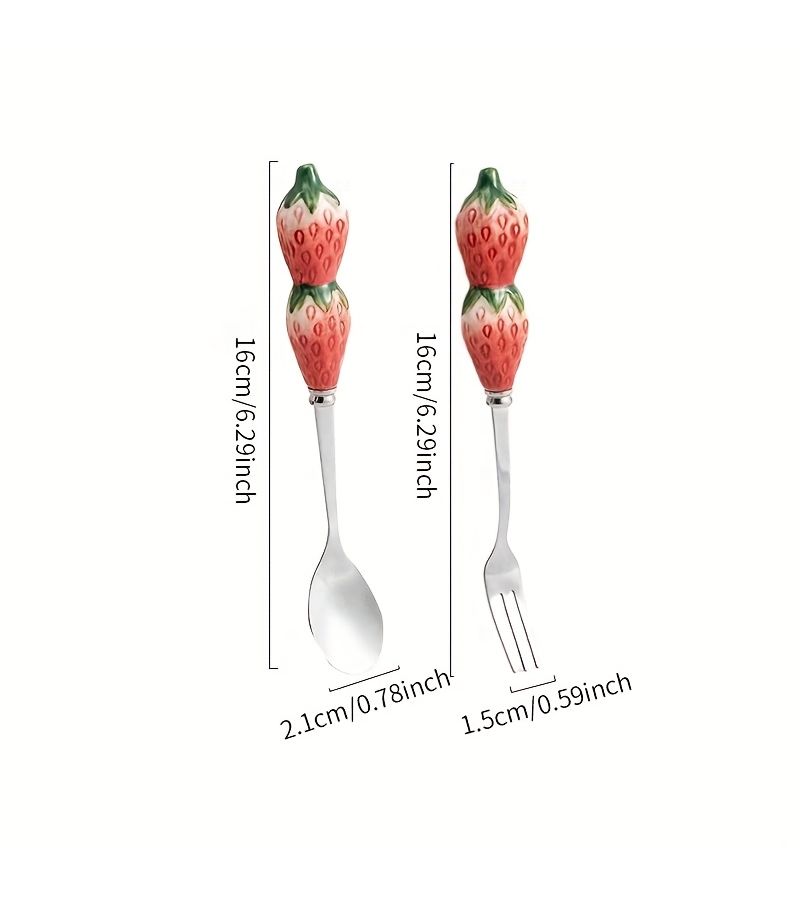 Ceramic Handle 304 Stainless Steel Knife Fork Spoon Three Piece Cutlery Set - Image 4