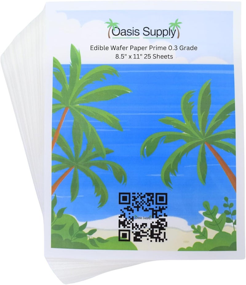 Oasis Supply 25 Piece O-Grade Wafer Paper Pack, 8" by 11" - Image 1