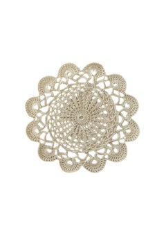 Happy Threads Happy Threads | Cotton Handmade Crochet Doilies for Home & Kitchen Decor, Lace Table Mats (Beige) 