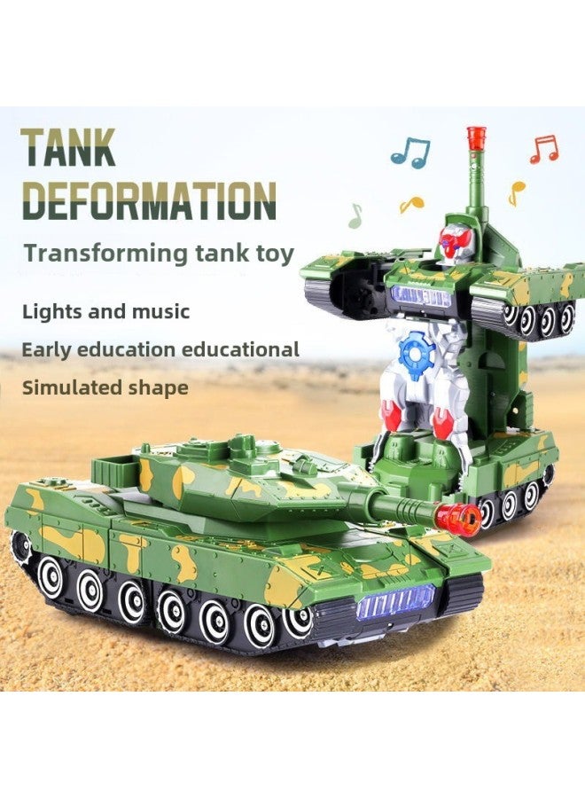 Children's Electric Deformation Tank Toy Armored Car Universal Light Sound Effect Male Baby Educational Toys Tiktok Hot Selling-Color:Electric Morphing Armored Vehicle-Specifications:Battery Edition [with Ordinary Battery]] - Image 2