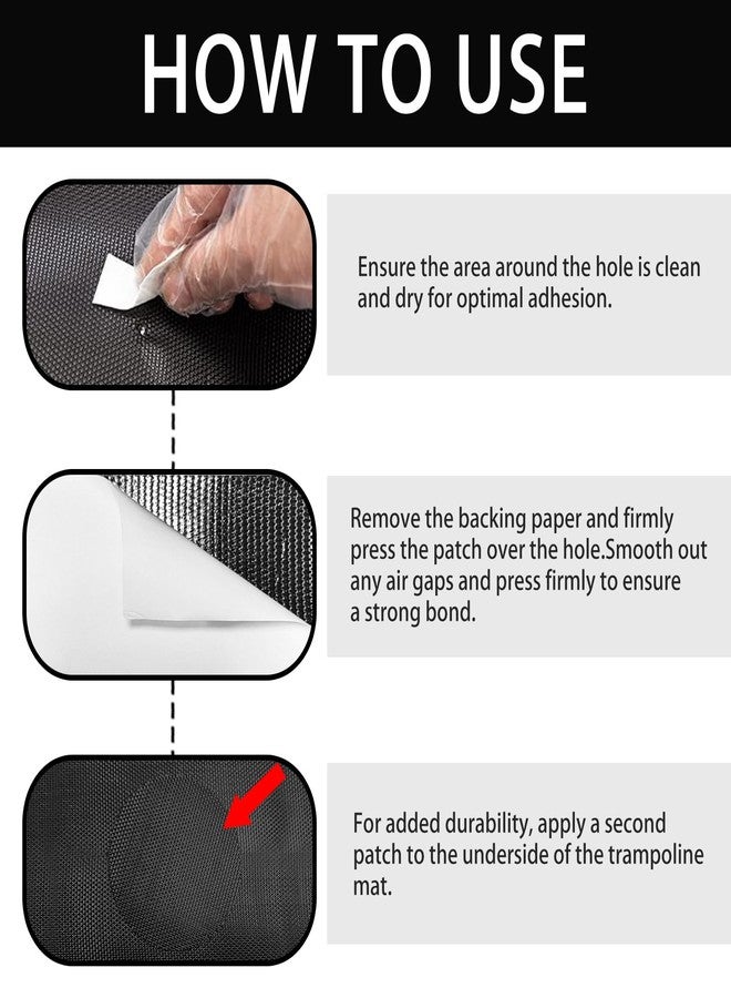 Bezant Self-Adhesive Trampoline Patch Repair Kit, 3 Shape Patches, Trampoline Accessories for Repairing Tears or Holes in Trampoline Mats (Round+Square+Rectangular, 2) - Image 4