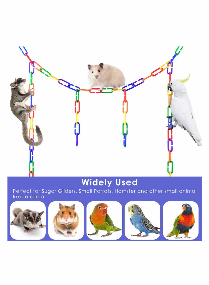 Excefore Plastic Chain Links for Birds, 200PCS Mix Color Rainbow DIY C-Clips Chains Hooks Swing Climbing Cage Toys  - Image 4