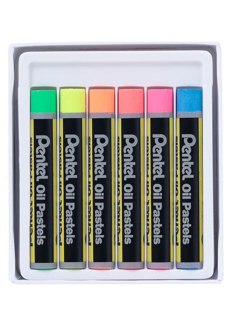 Pentel 6-Piece Oil Pastel Flourescent Colours Multicolour - Image 3