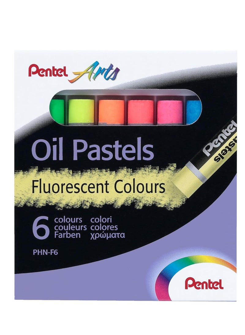 Pentel 6-Piece Oil Pastel Flourescent Colours Multicolour - Image 4