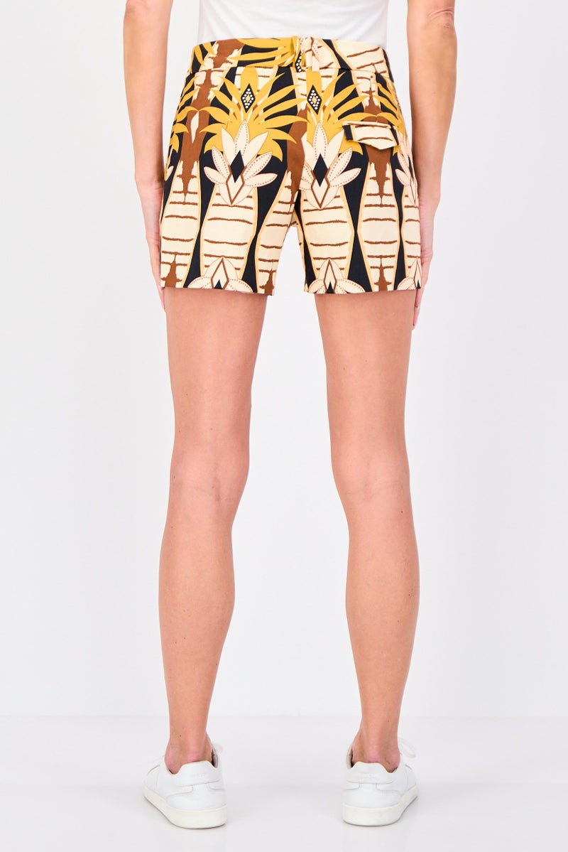 promod شورتات أساسية بطبعة شاملة للنساء، متعددة الألوان - Image 3