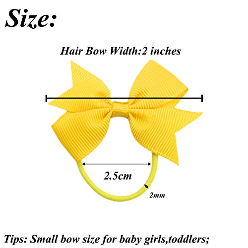 CÉLLOT CELLOT 50pcs 2" Baby Bows Hair Ties Rubber Band Ribbon Hair bands Ropes for Baby Girls Kids Children 25 in Pairs - Image 3