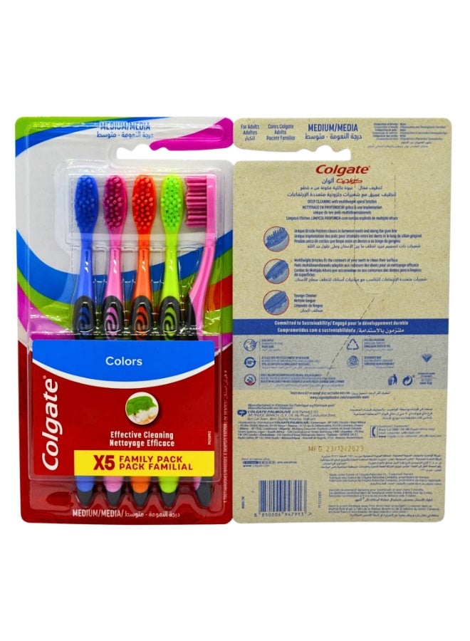Colgate Colors Toothbrush 5's X Pack of 4Pcs - Image 2