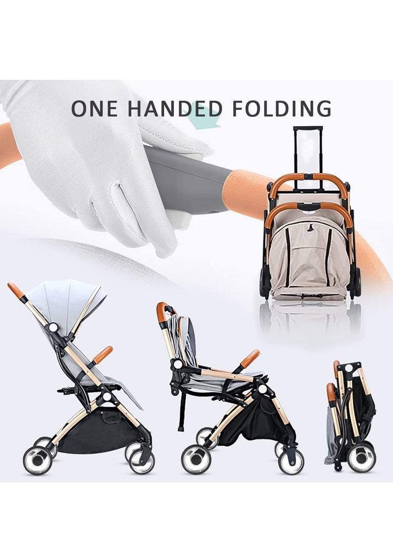 KASTWAVE Baby Carriage, Lightweight Baby Stroller, Lightweight Foldable Travel Buggy with 5-Point Harness, Adjustable Seat Back and Oversize Basket Folds with 1 Hand, Sleep Shade - Great for Airplane  - Image 3