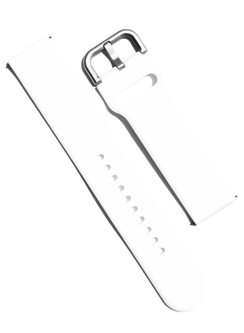 سوار رياضي بديل من السيليكون مقاس 20 مم لهاتف سامسونج جلاكسي أكتيف 2 40 44 مم - أبيض - Image 2