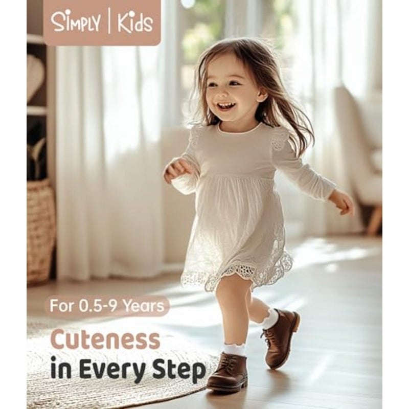 6 pairs of pleated socks for toddlers, 0-9 years old, non-slip socks for baby girls - Image 2