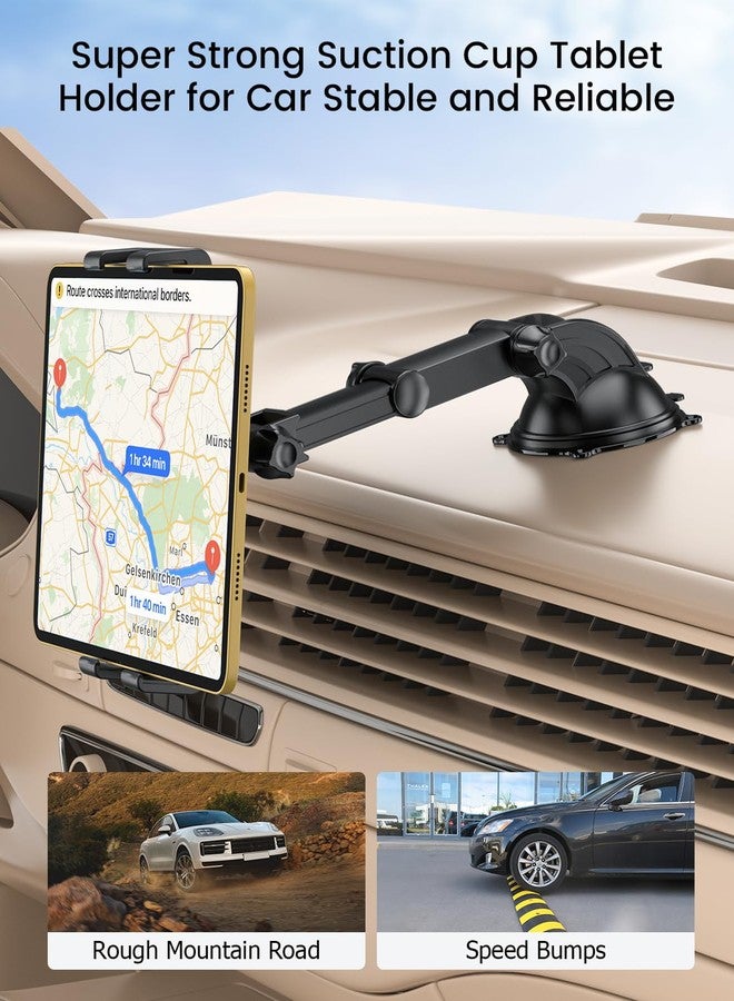 OHLPRO Tablet Mount for Car Suction Cup Holder for Dashboard & Windshield Adjustable Clamp Stand with Telescopic Arm Compatible with 5"-13" iPad Pro/Air/Mini, Galaxy Tab, Kindle Fire, Surface - Image 2