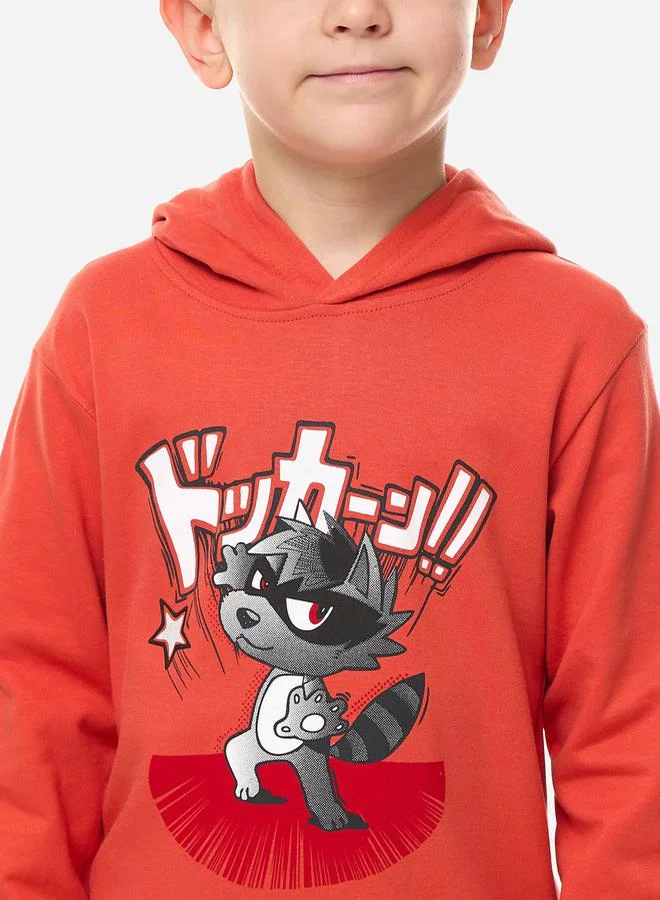 victor and jane Graphic Print Regular Fit Hoodie by Styli