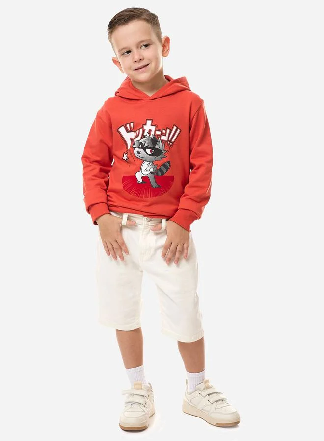 victor and jane Graphic Print Regular Fit Hoodie by Styli