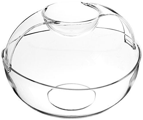 Prodyne CD-2 Arch Chip & Dip Bowl (Removable Arched Dip Cup), Clear - Image 1