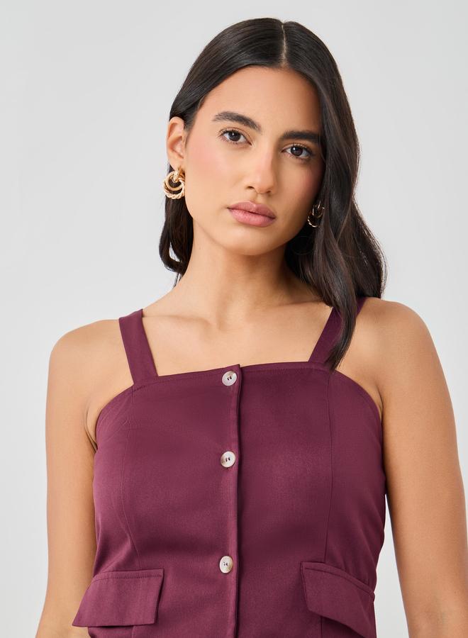 Styli Styli Strappy Buttoned Asymmetric Hem Waistcoat  - Image 3