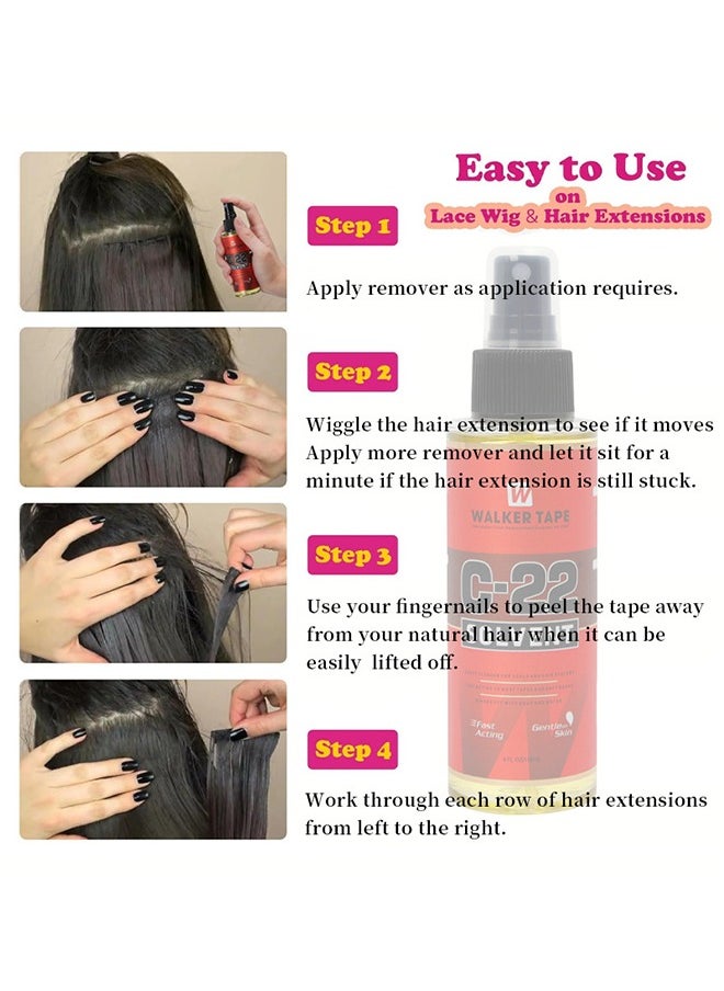 C-22 Solvent，Satin H Walker Tape Spray For Lace Wigs and Toupees (4oz)